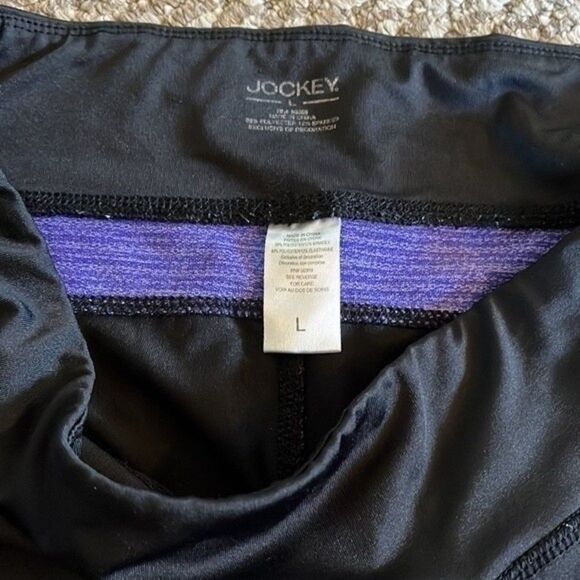 Jockey Athletic Legging. Black Purple size Large Poly Spandex - Picture 10 of 13